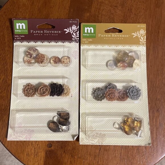 Making Memories Paper Reverie Embellishment Baubles, Set of 4 - Sealed - Picture 3 of 3